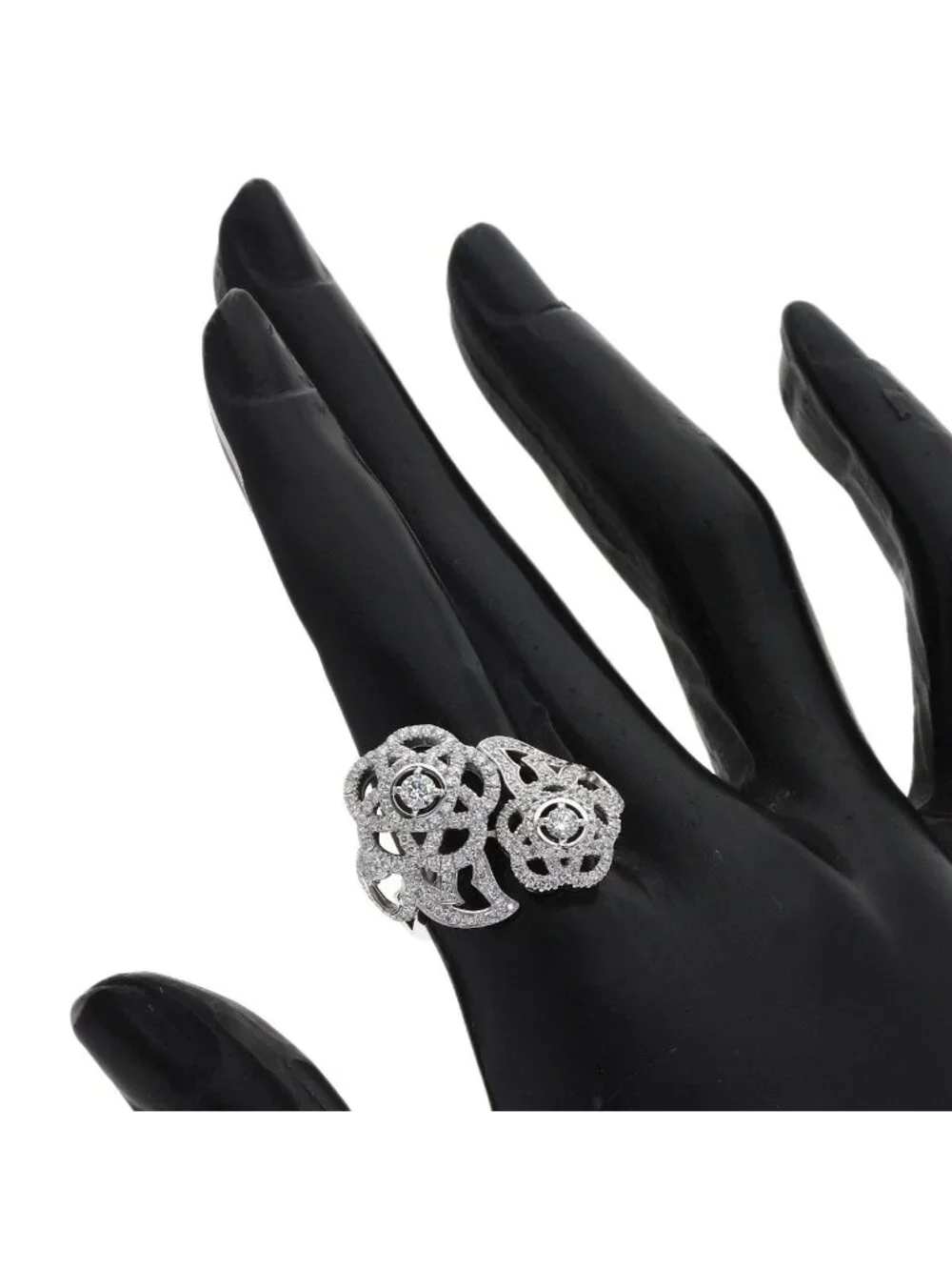 Chanel Camellia Diamond 53 Ring 18K White Gold
